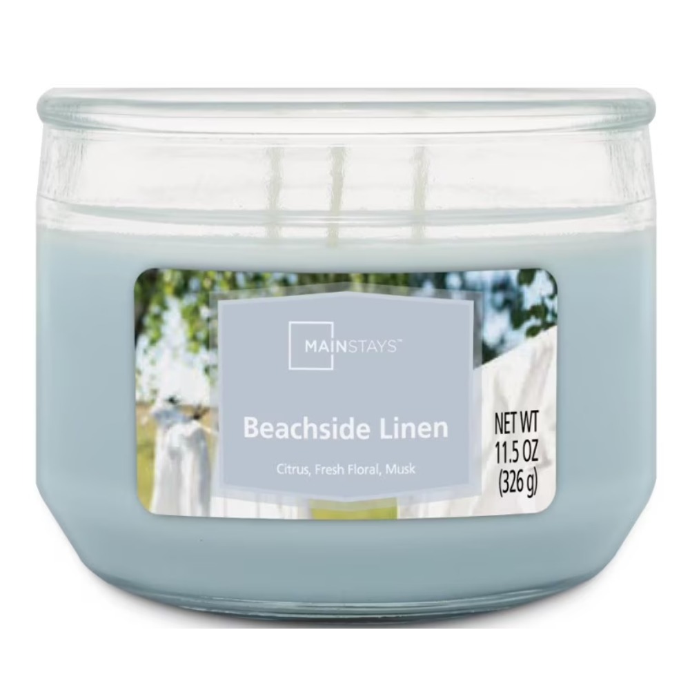Home Fragrance Linen - Blue Glass Jar Candle with 3