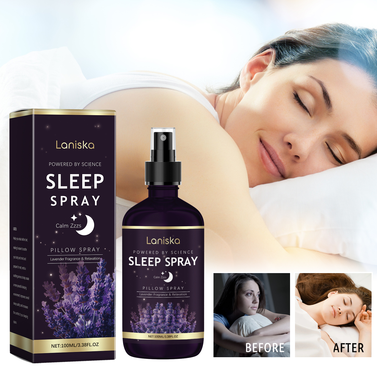 Lavender Pillow Spray - 100ml Lavender Aromatherapy Sleep Aid Spray