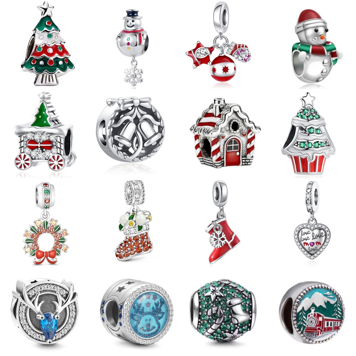 Home Fragrance Gingerbread - 925 Sterling Silver Christmas Charms Fit