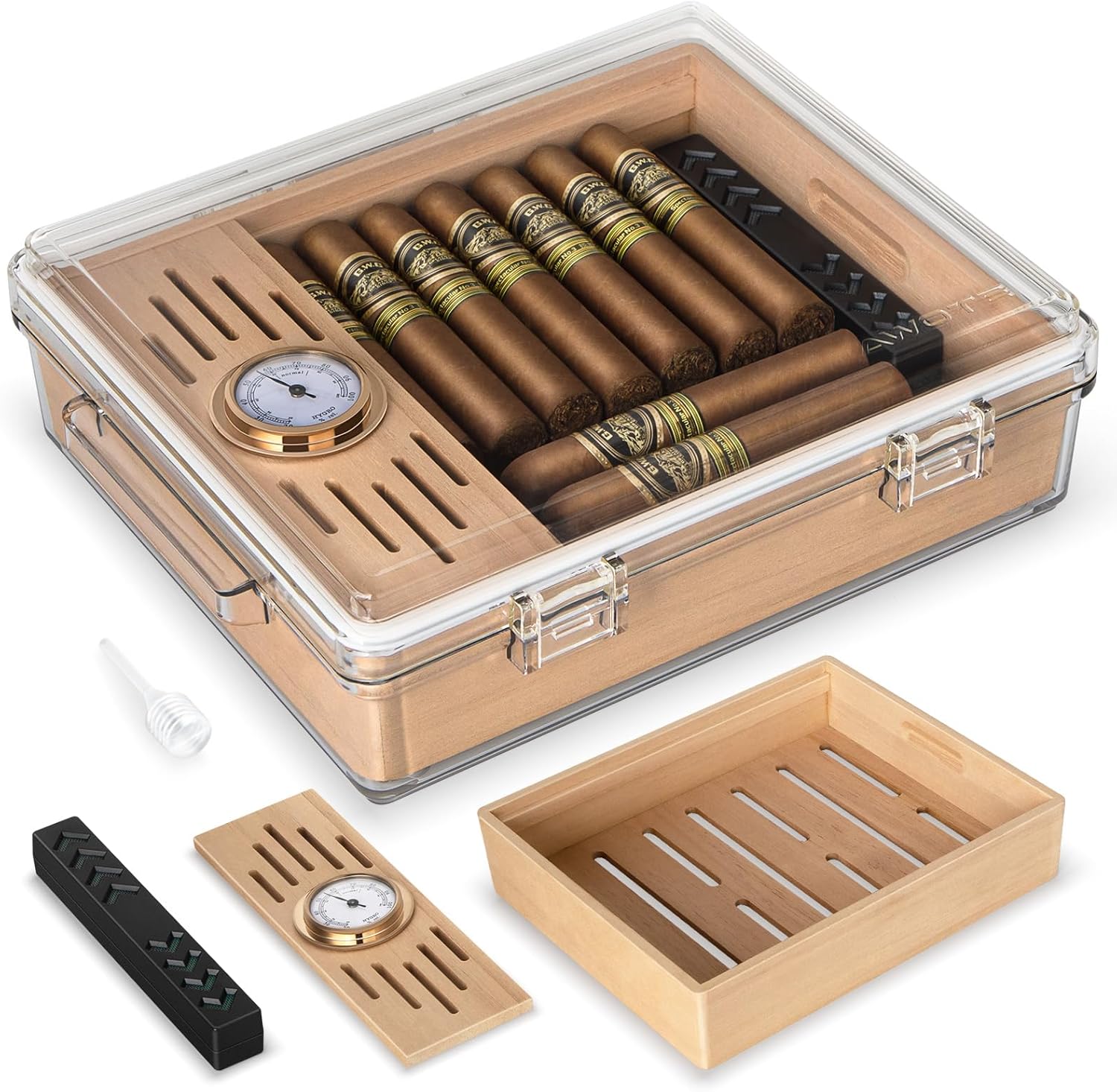 Home Fragrance Maple Walnut - Acrylic Cigar Humidor, Cigar Box with