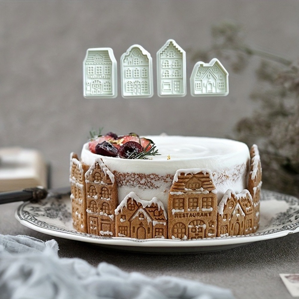 Home Fragrance Gingerbread - 4Pcs Gingerbread House Cookie Cutter Molds