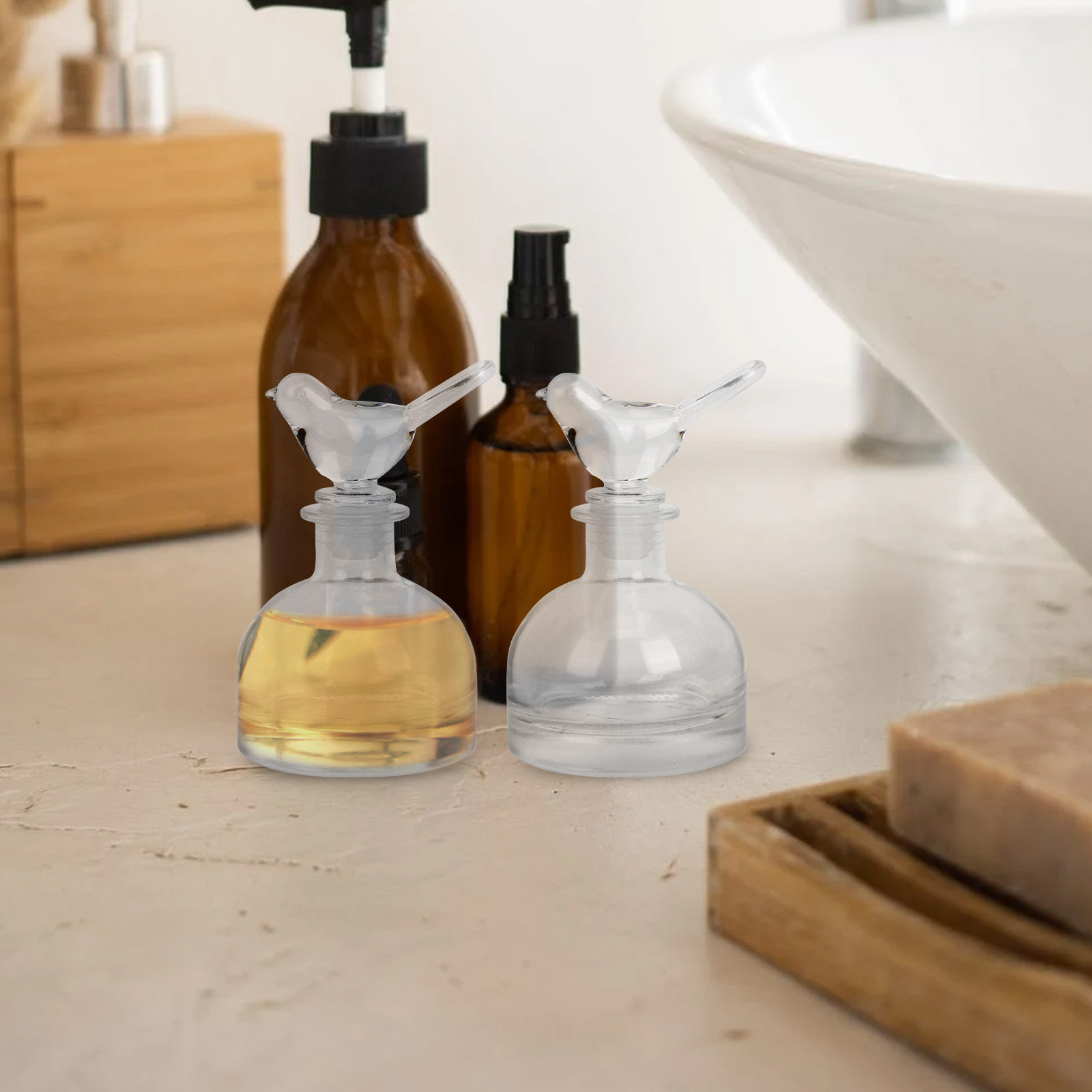 2Pcs Glass Perfume Bottles Cle - Home Fragrances reseña y precio