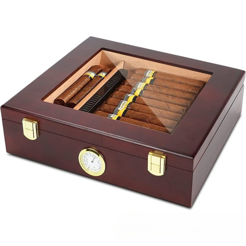 Cigar Humidor Box Cigar Case w - Home Fragrance Maple Walnut reseña y precio