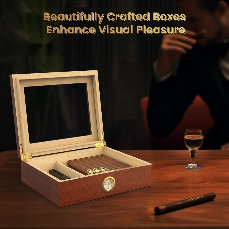 Cigar Humidor Box Cigar Case w - Home Fragrance Maple Walnut reseña y precio