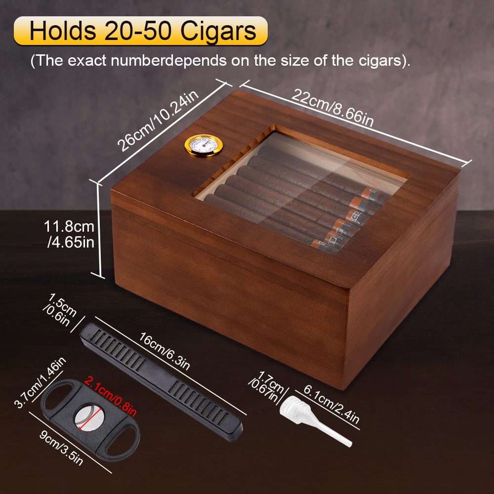 Cigar Humidor Box Cigar Case w - Home Fragrance Maple Walnut reseña y precio