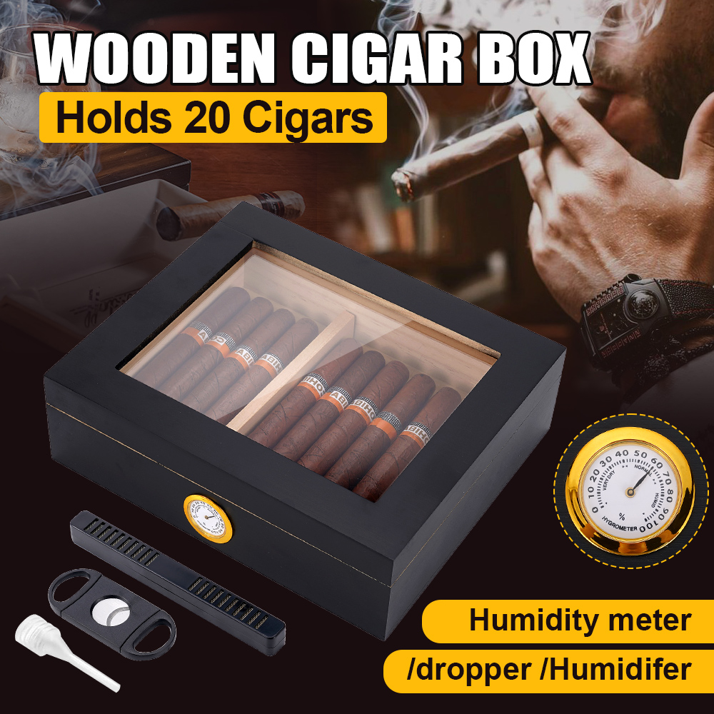 20-30 Cigar Humidor Cedar Wood - Home Fragrance Maple Walnut reseña y precio