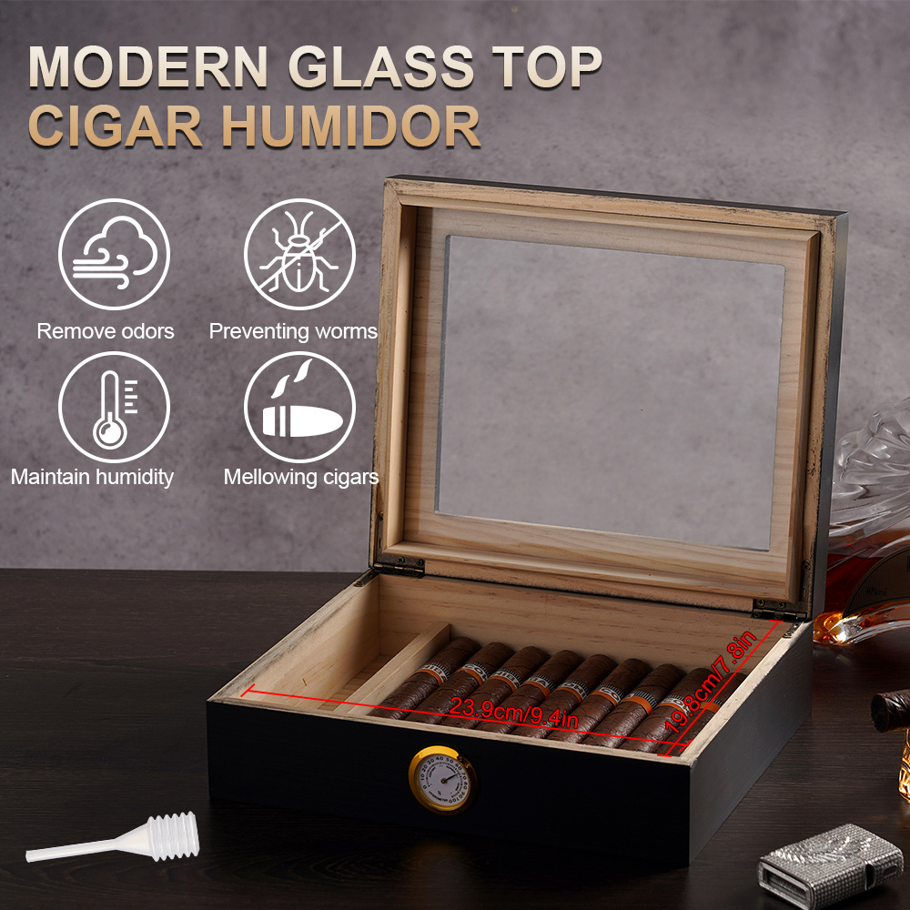 20-30 Cigar Humidor Cedar Wood - Home Fragrance Maple Walnut reseña y precio