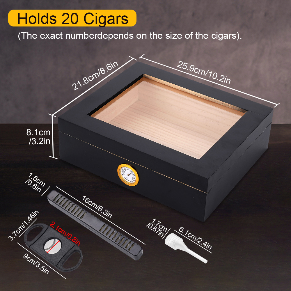20-30 Cigar Humidor Cedar Wood - Home Fragrance Maple Walnut reseña y precio