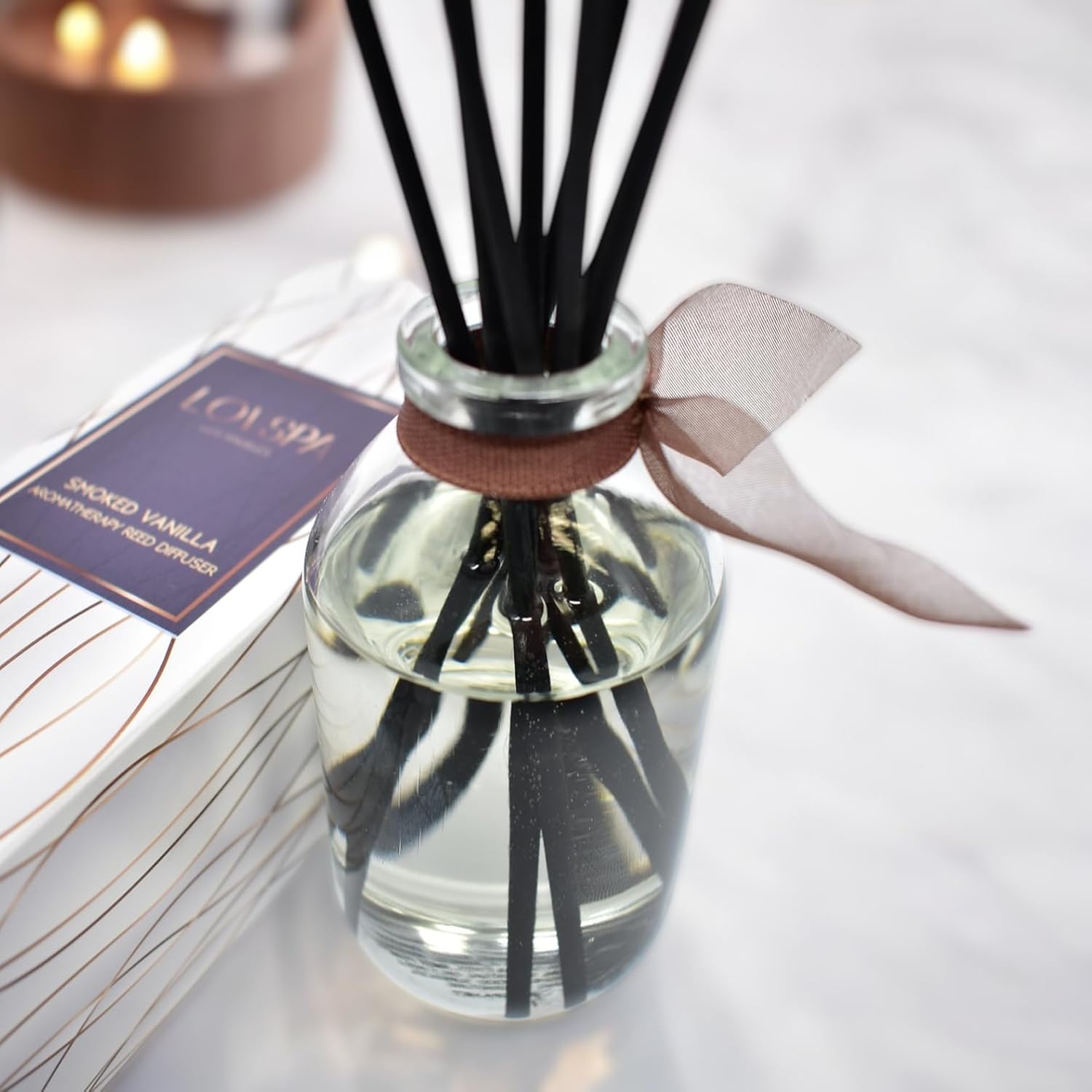Smoked Vanilla Reed Diffuser S - Home Fragrance Leather Diffuser reseña y precio
