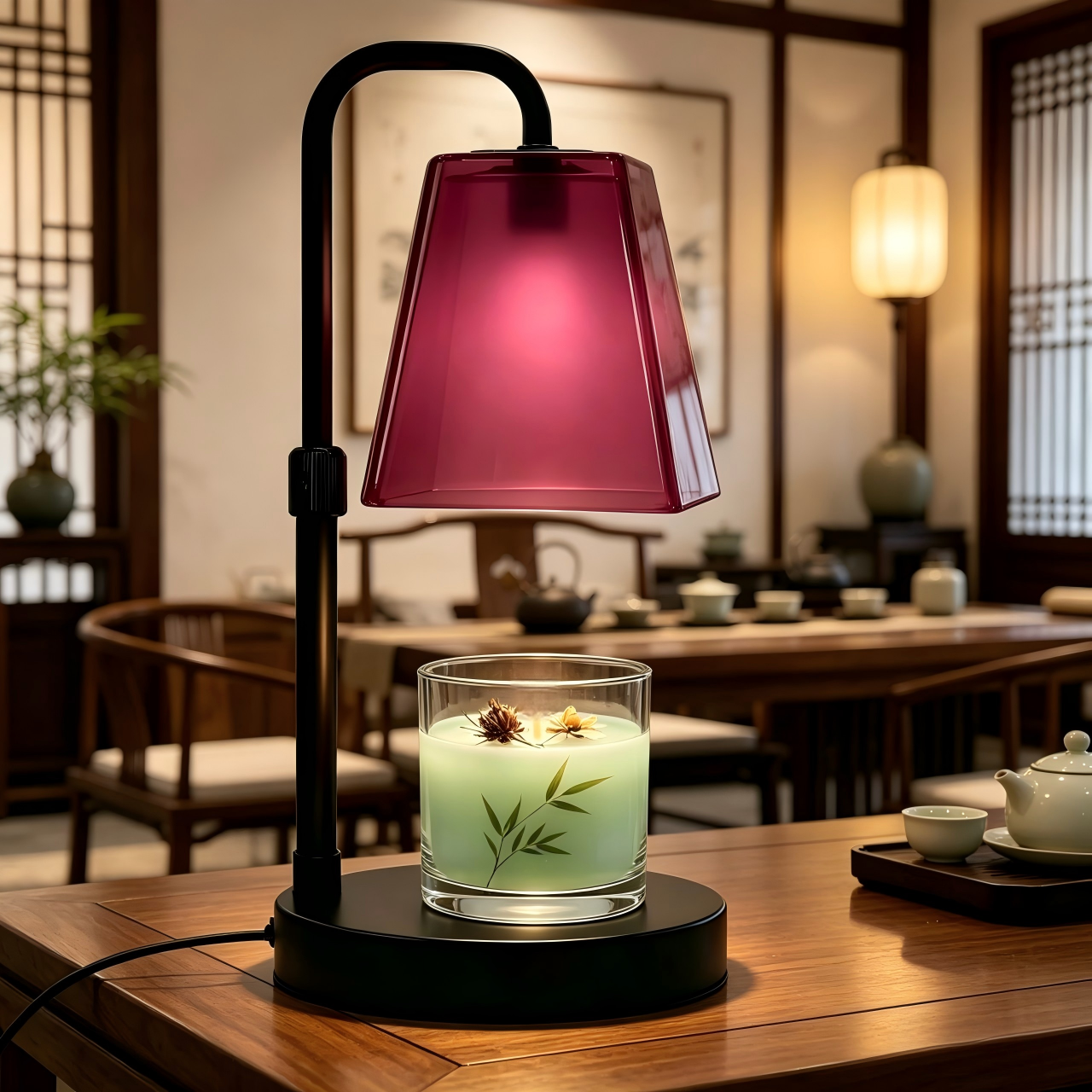 Rose Red Glass Candle Warmer L - Home Fragrance No 4 reseña y precio
