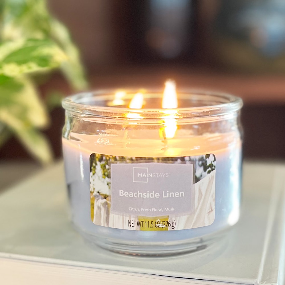 Blue Glass Jar Candle 3 Wick B - Home Fragrance Linen reseña y precio