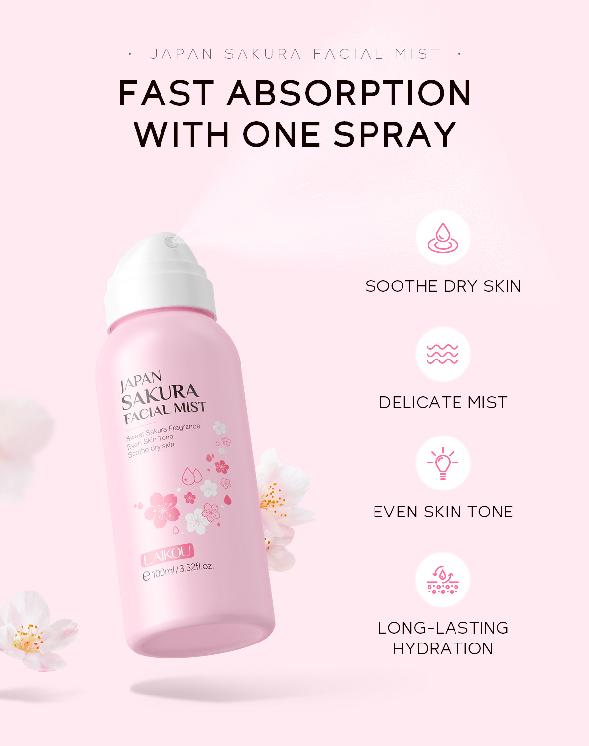 LAIKOU Sakura Facial Mist Brig - Lavender Pillow Spray reseña y precio