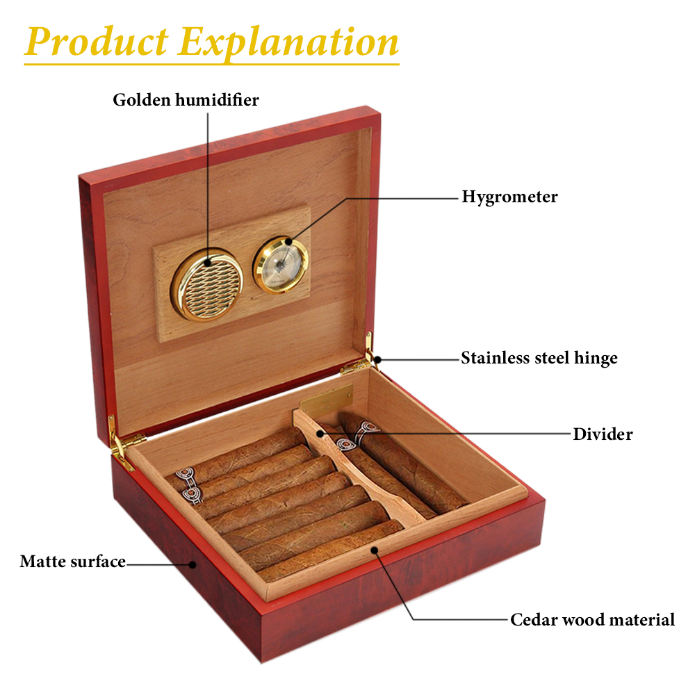 20Count Cigar Humidor Box Ceda - Home Fragrance Maple Walnut reseña y precio