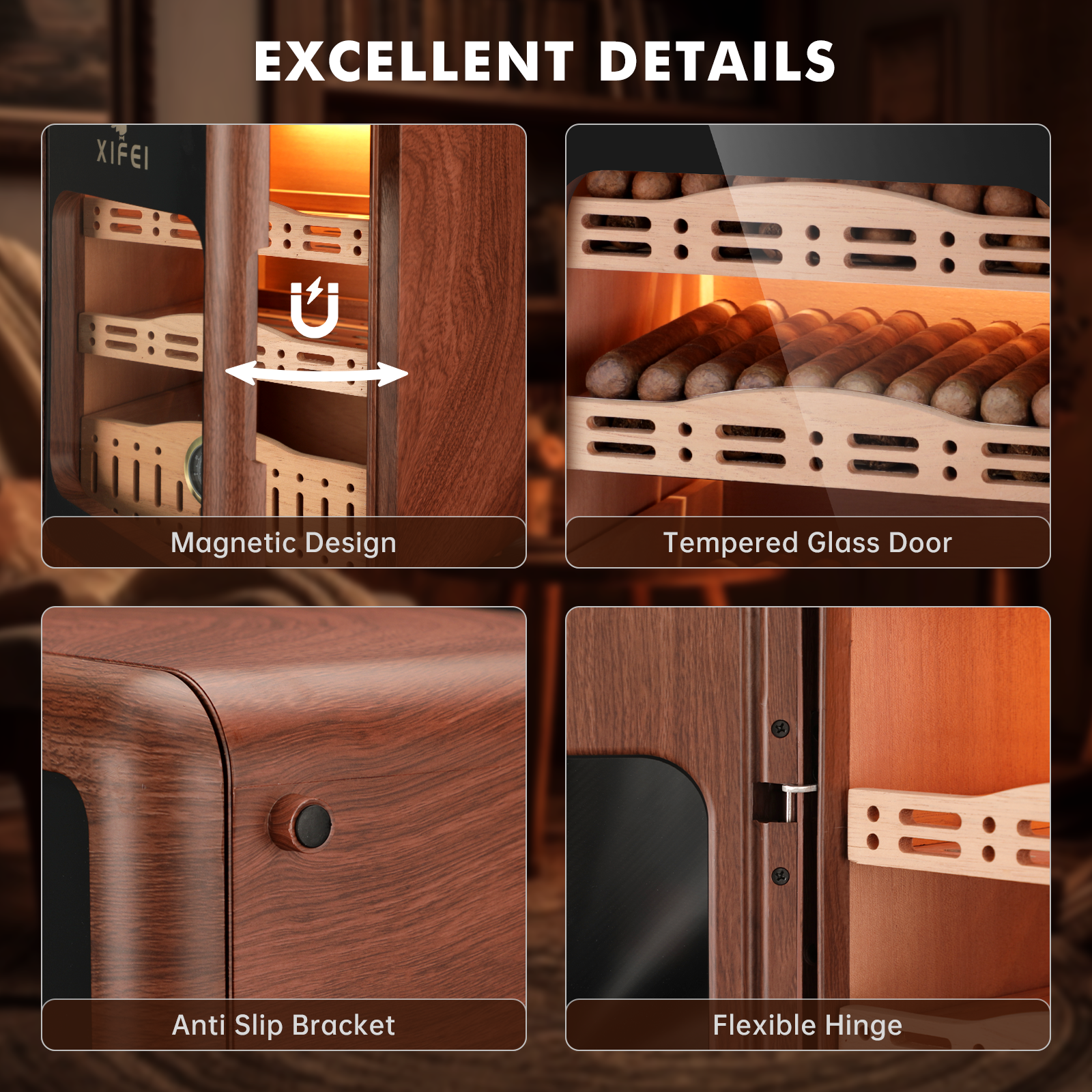 XIFEI Cigar Humidor,Cigar Humi - Home Fragrance Maple Walnut reseña y precio