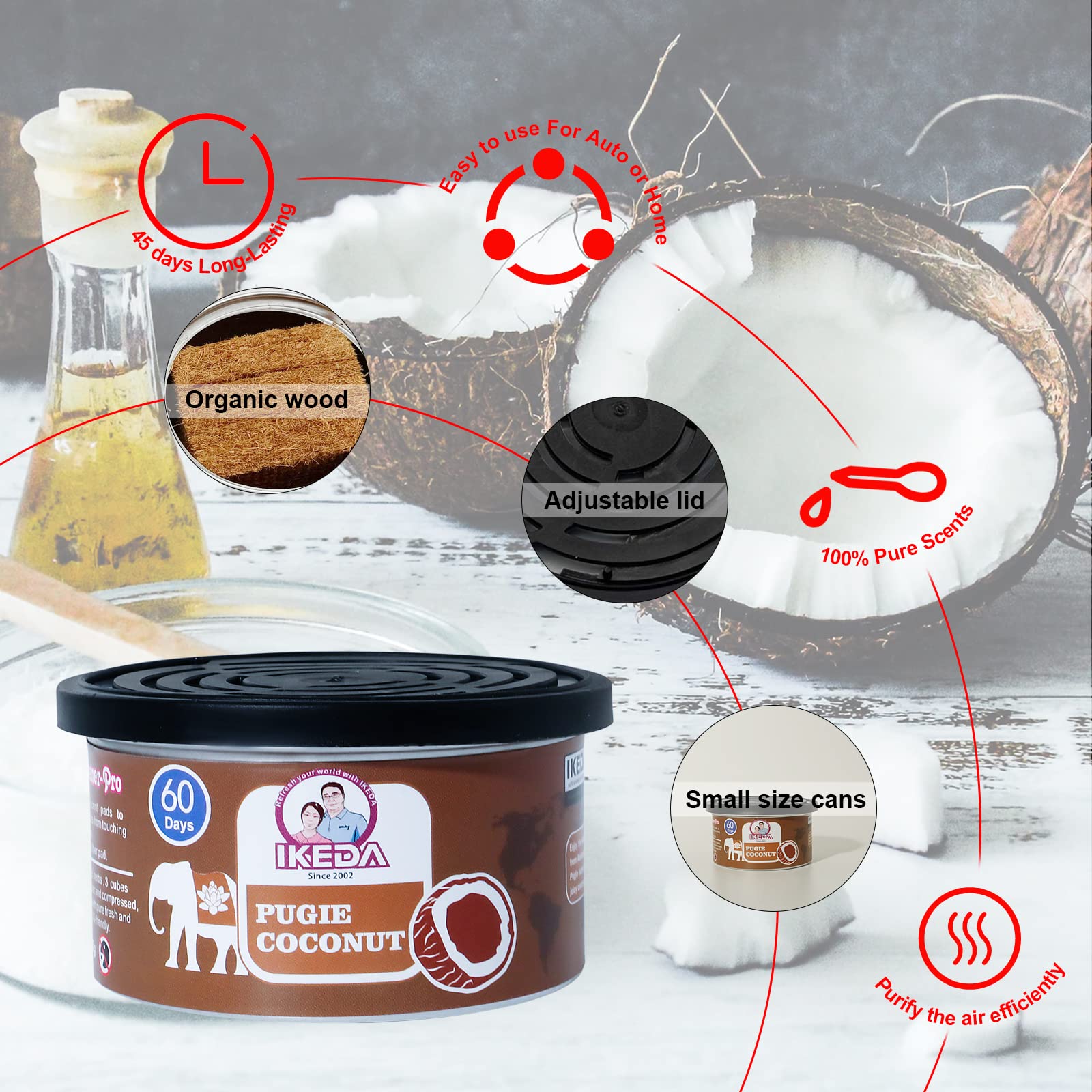 Car Air Freshener:  Coconut Sc - Home Fragrance No 4 reseña y precio