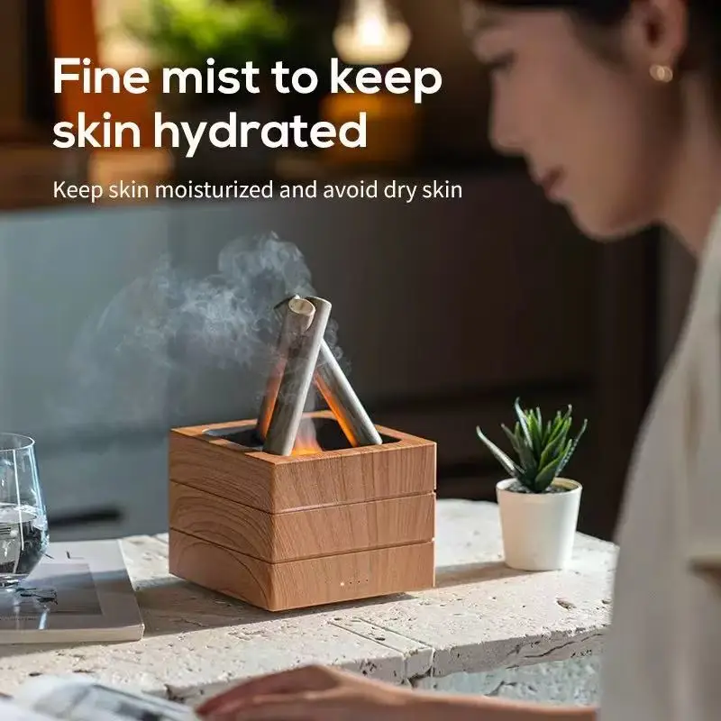 Air Humidifier Flame Essential - Home Fragrance Leather Diffuser reseña y precio
