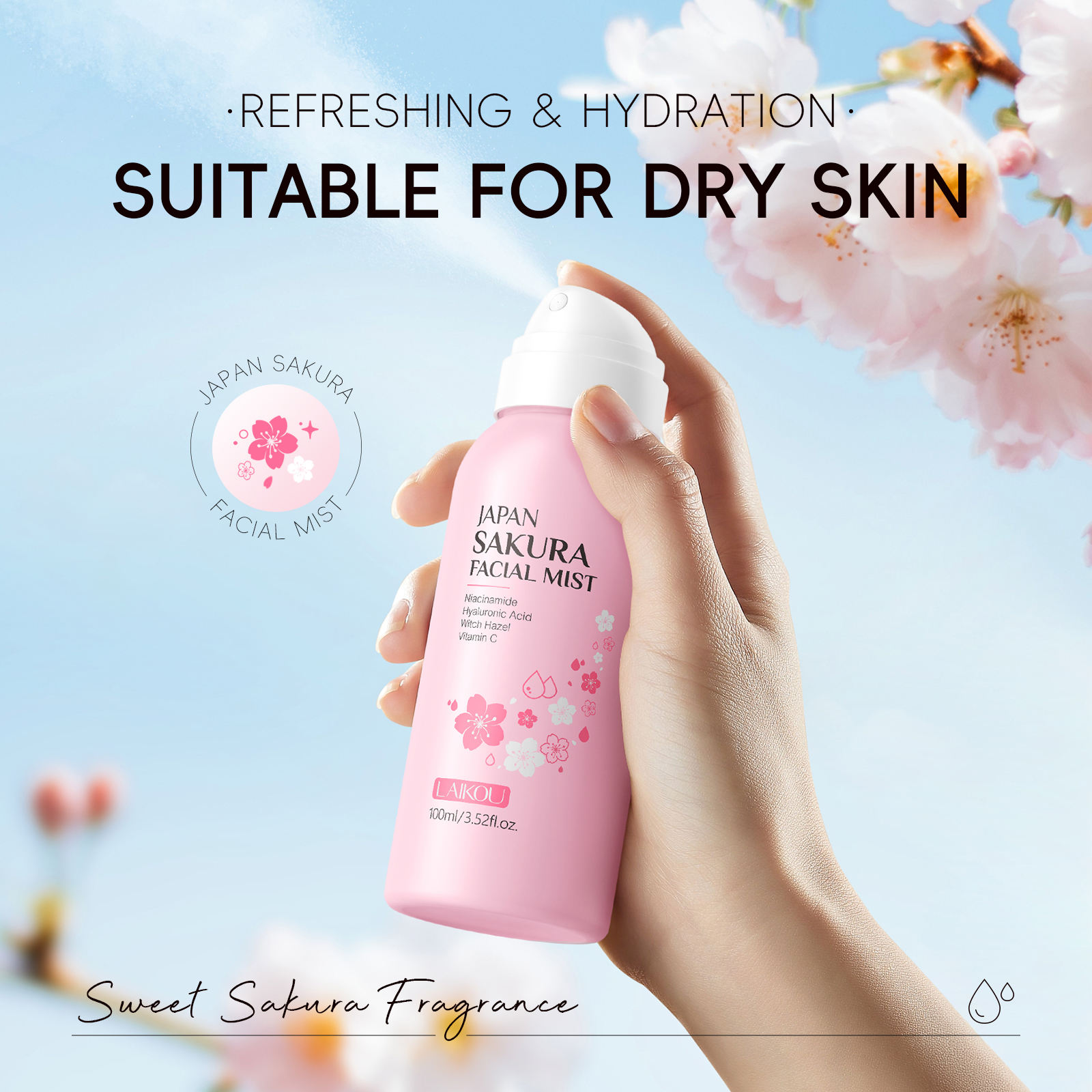 LAIKOU Japan Sakura Facial Mis - Lavender Pillow Spray reseña y precio