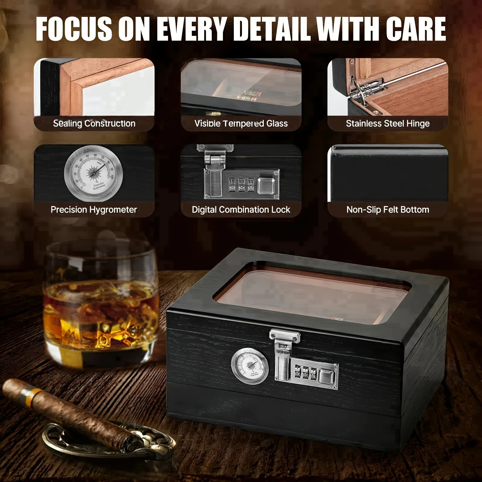 Snow-cedar wood cigar humidor, - Home Fragrance Maple Walnut reseña y precio