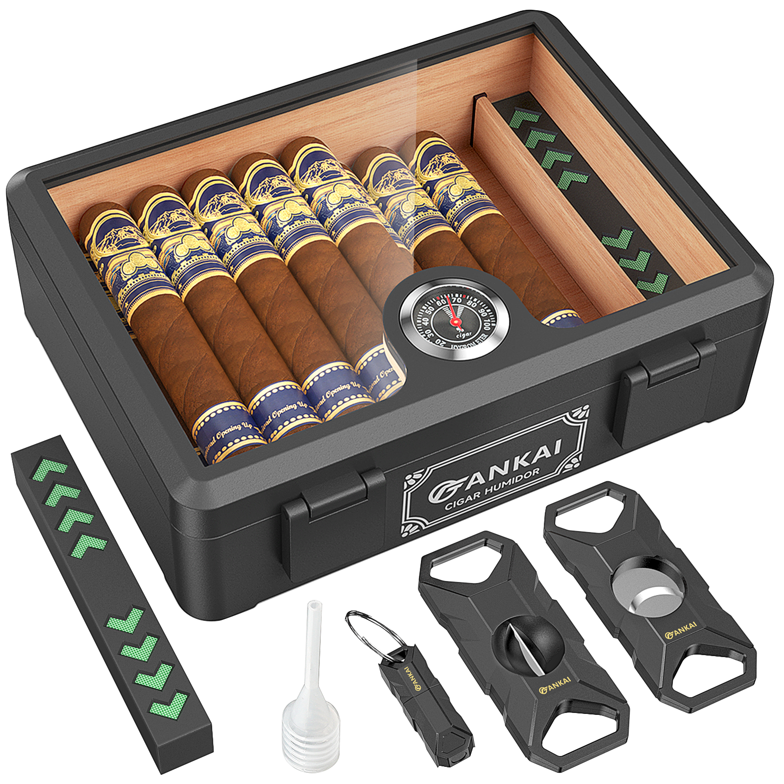 Cigar Humidor,Full Glass Top C - Home Fragrance Maple Walnut reseña y precio
