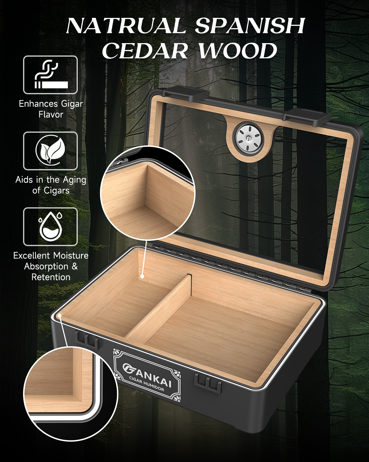 Cigar Humidor,Full Glass Top C - Home Fragrance Maple Walnut reseña y precio