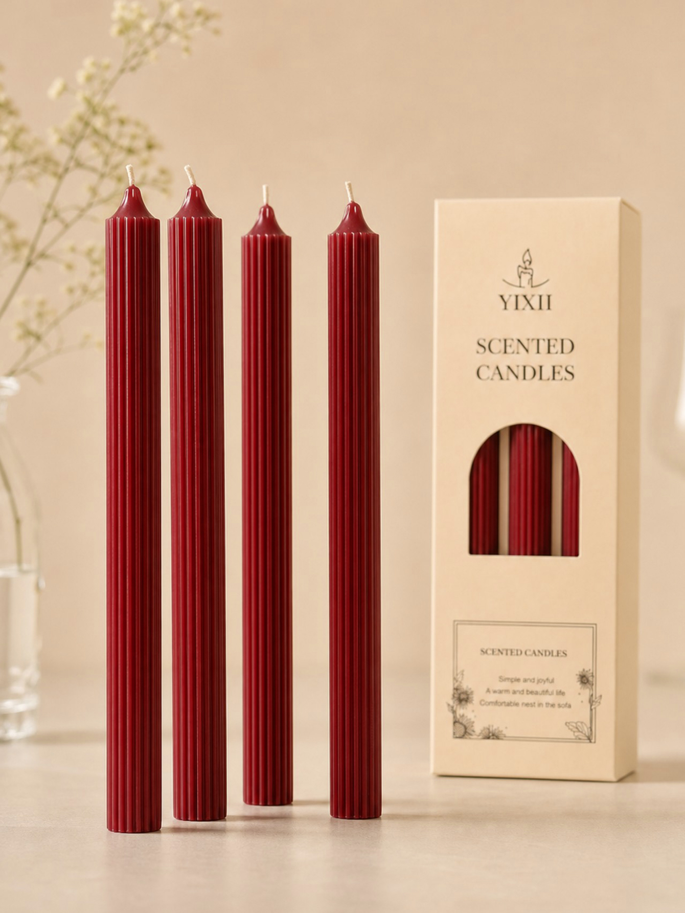 4pcs 25cm wine red aromatherap - Home Fragrance No 4 reseña y precio