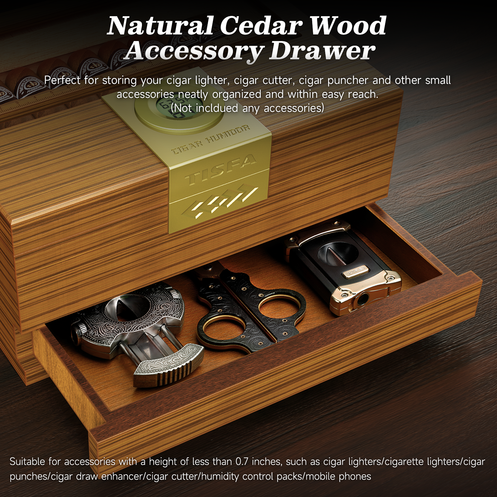 Cigar Box Humidor with Hygrome - Home Fragrance Maple Walnut reseña y precio
