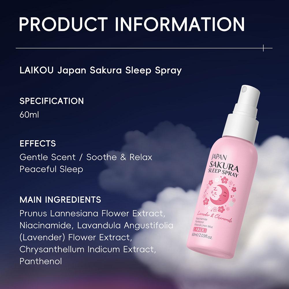 LAIKOU Sakura Sleep Spray 60ml - Lavender Pillow Spray reseña y precio