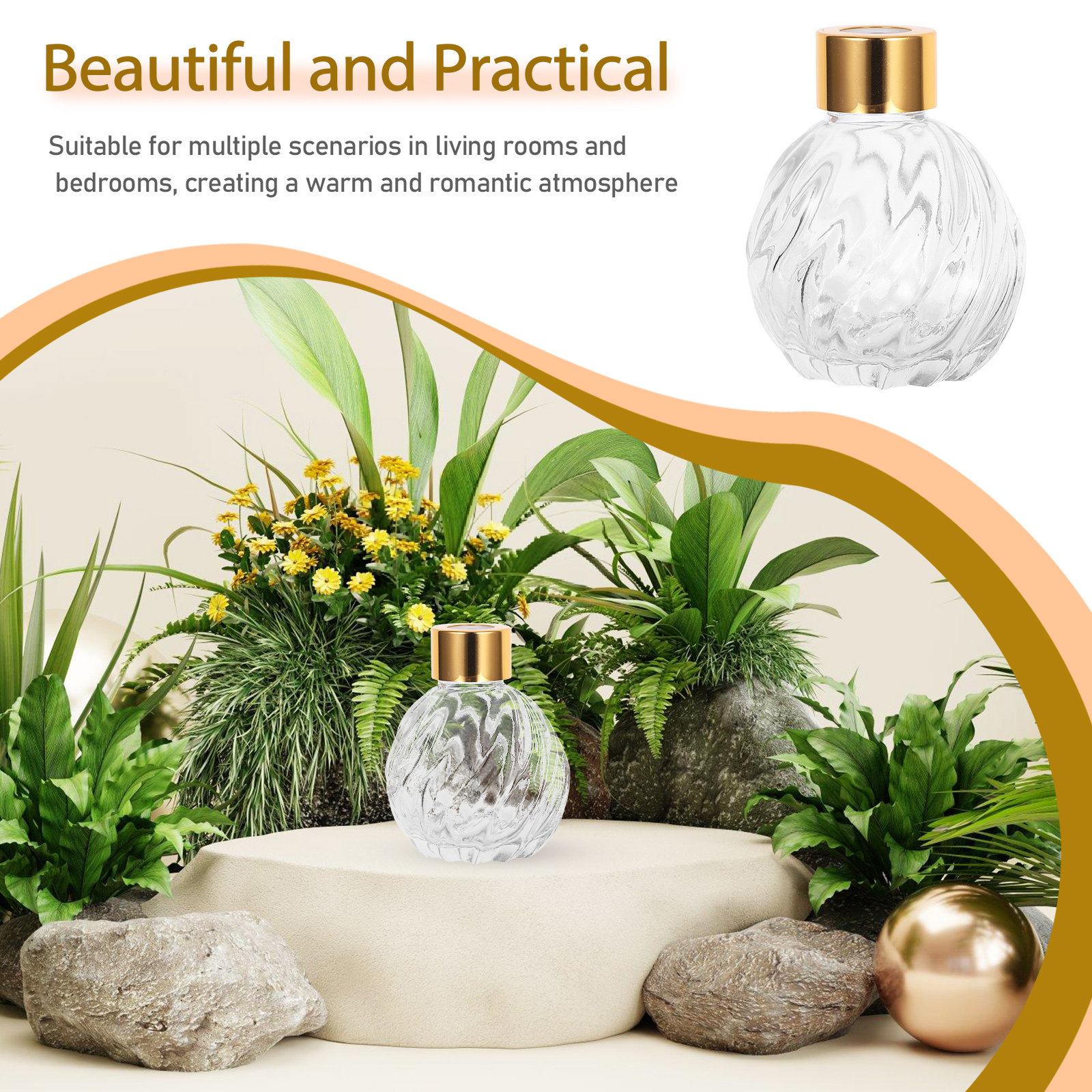 2Pcs 100Ml Clear Glass Vintage - Home Fragrance Leather Diffuser reseña y precio