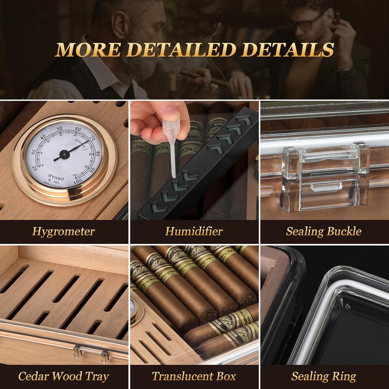 Acrylic Cigar Humidor, Cigar B - Home Fragrance Maple Walnut reseña y precio