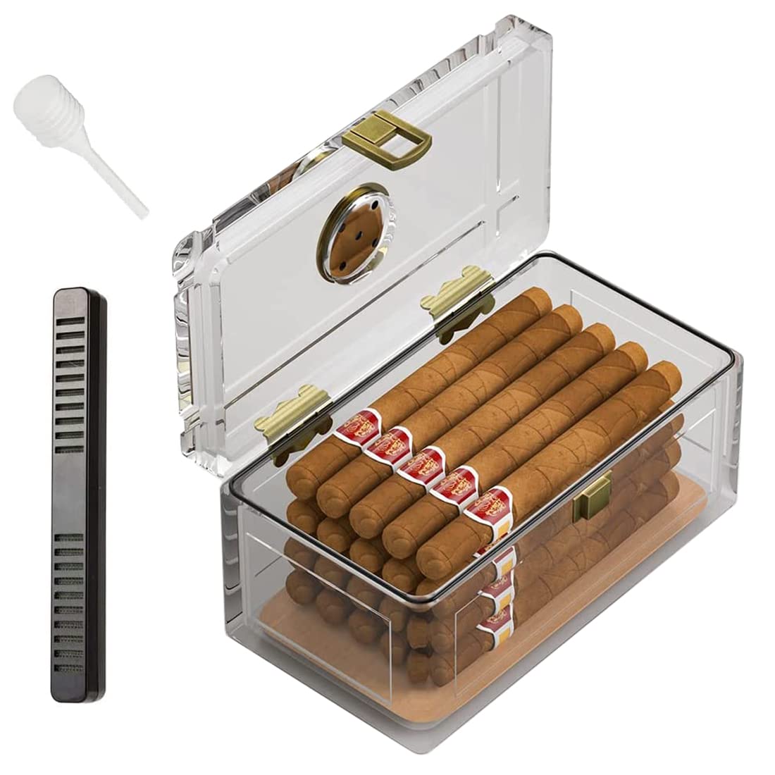 Acrylic Cigar Humidor With Ced - Home Fragrance Maple Walnut reseña y precio