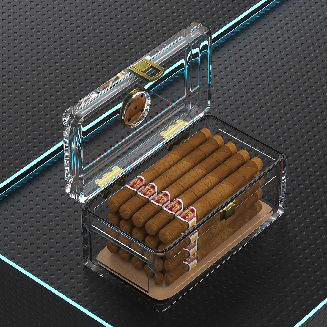 Acrylic Cigar Humidor With Ced - Home Fragrance Maple Walnut reseña y precio