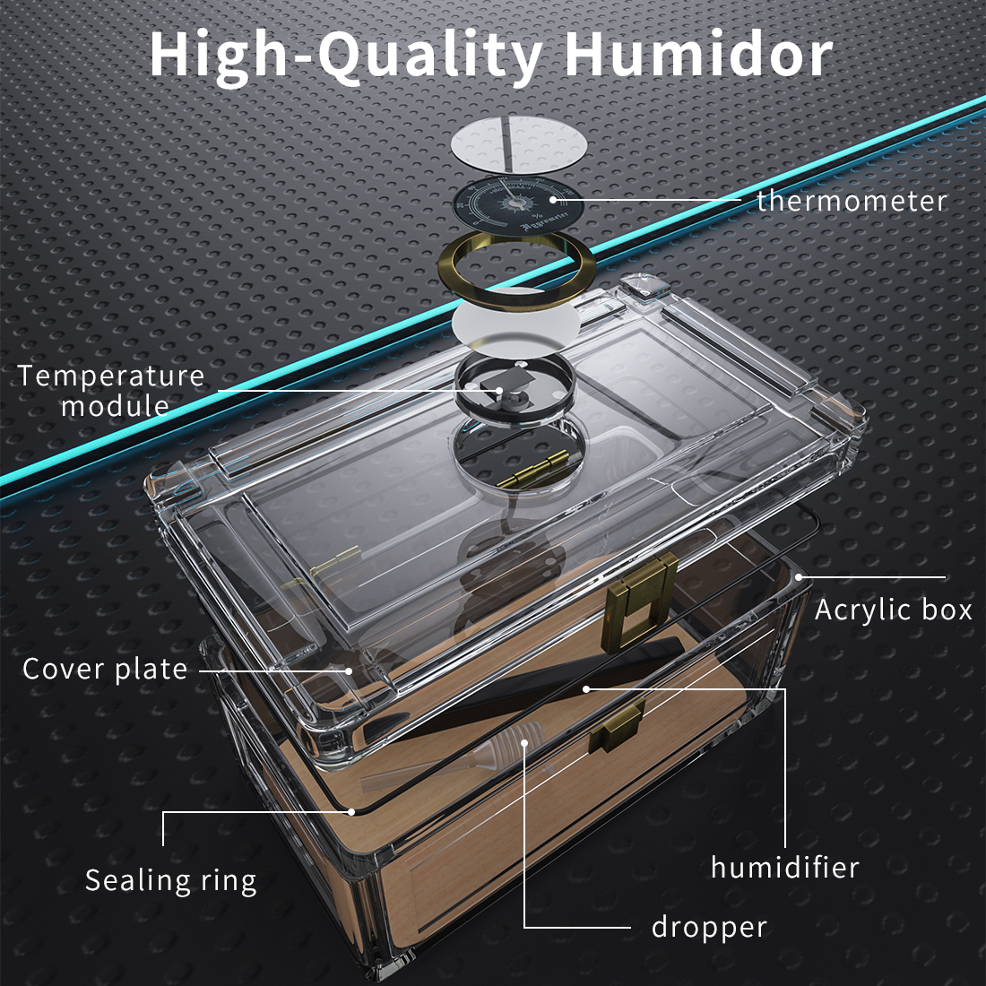 Acrylic Cigar Humidor With Ced - Home Fragrance Maple Walnut reseña y precio