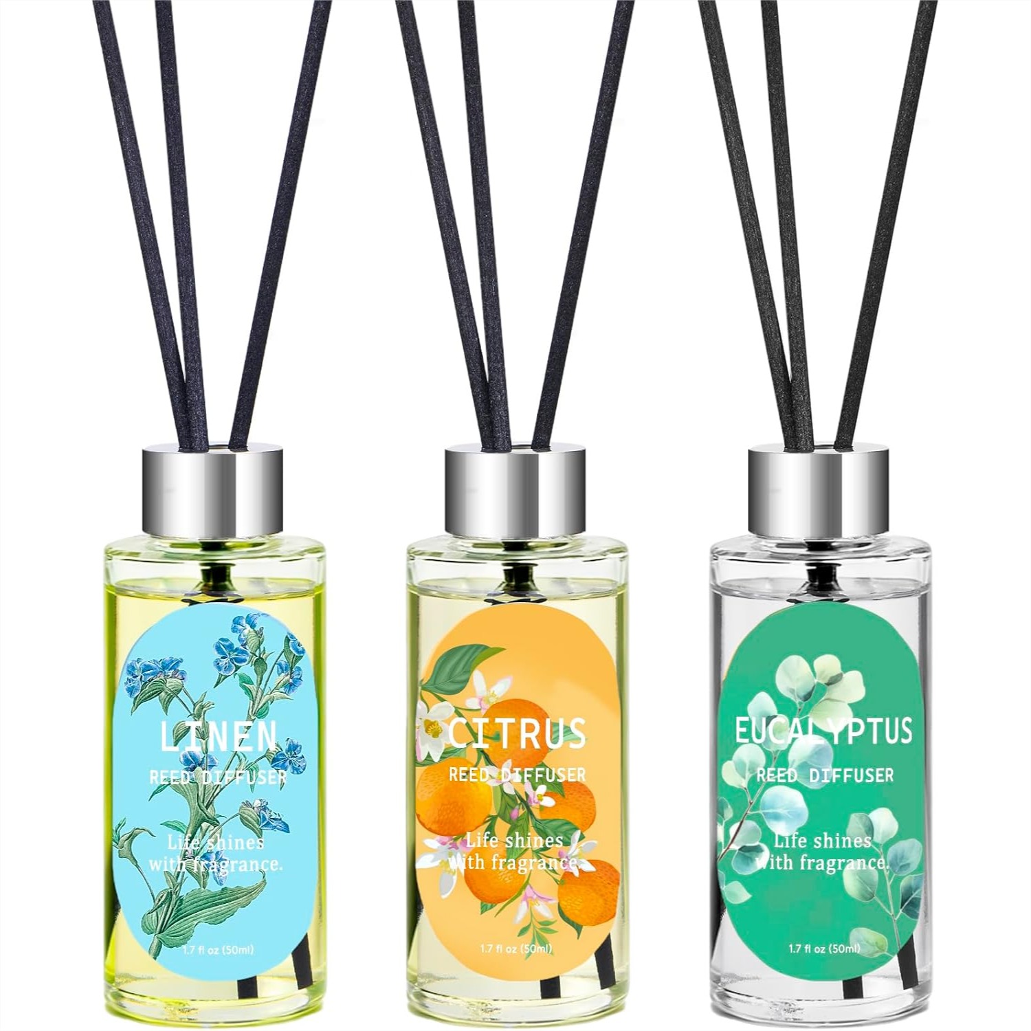3-Pack Reed Diffuser Set with  - Home Fragrance Linen reseña y precio